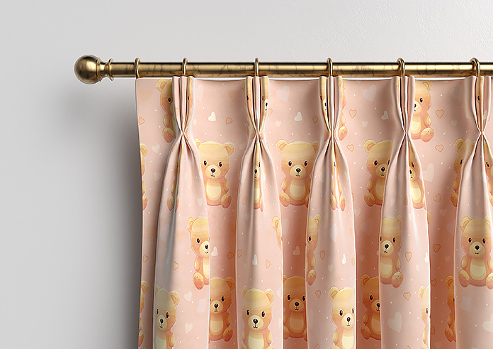 Little Bear, Peach Sorbet - Made to Measure Curtains - Image 11